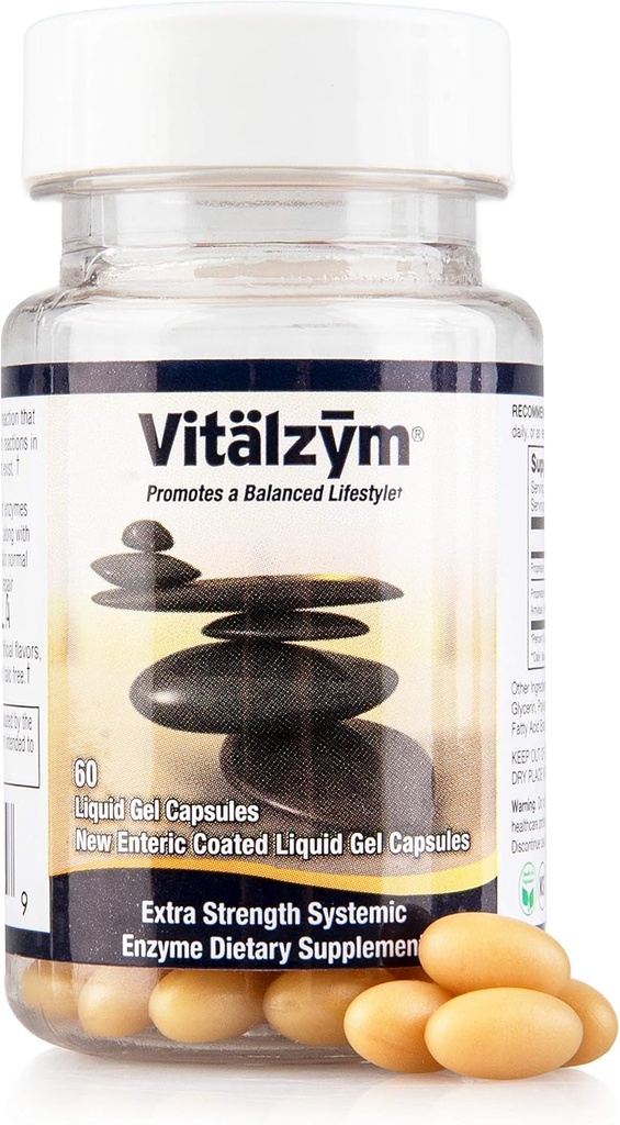 Proteolytische systemische enzymen Liquid Gel Capsules met Serrapeptase, Immuun en gewrichtsondersteuning, Natural Ache Relief Plus Fertility Supplement (60 capsules)