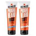 Wilde Willies PROGRO Baard Shampoo en Conditioner Kit - versterkt w/Cafeine & Biotin - versterking, Flake-Free, vochtinbrengende baard Wash en Conditioner voor mannen, 2 x 5oz Tubes