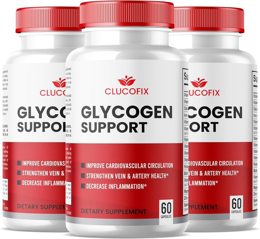 (3 Pack) ClucoFix Glycogen Support Capsules - ClucoFix Glycogen Health & Wellness Multivitamine Support Supplements Pillen - ClucoFix Glycogen - ClucoFix Glyco Advanced Formula Support Reviews