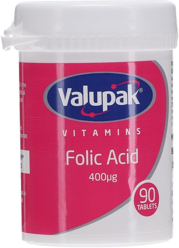 Valupak Vitaminen Supplementen Foliumzuur 400mg 90 Tabletten