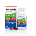 PreserVision AREDS 2 Oogvitaminen met CoQ10 voor hartgezondheid, #1 Oogarts Aanbevolen Merk, Luteïne en Zeaxanthine Supplement met Vitamine C & E, Zink en Koper, 80 Softgels