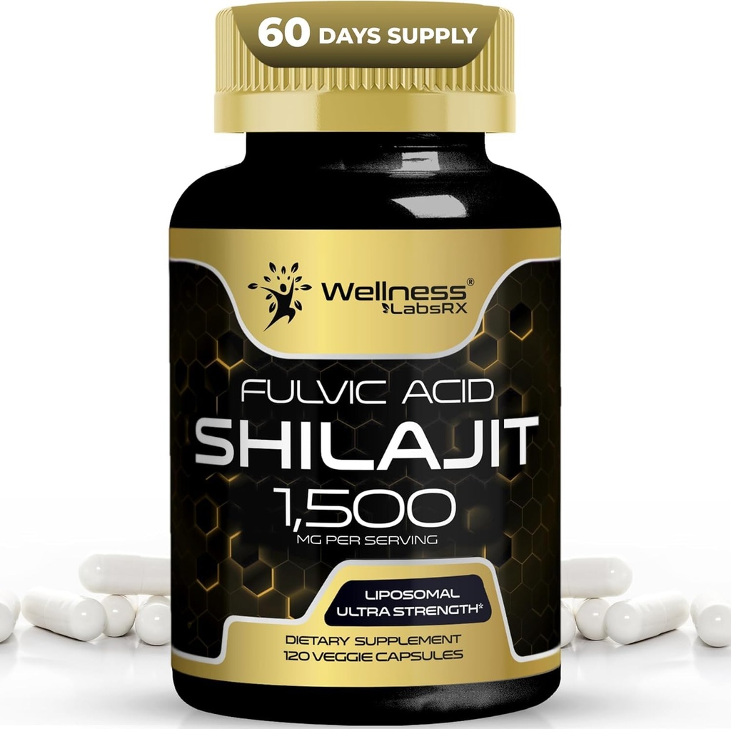 Himalaya Shilajit voor mannen - 1500mg Shilajit Capsules voor mannen, Pure Shilajeet voor vrouwen met natuurlijk accuring Fulvic Acid - Shilajet voor Enhanced Energy and Immune Support - 120 Tellen (Pack of 1)