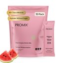 ProMix Nutrition Electrolytes Powder Hydration Packets - Himalaya Pink Salt, Magnesium, Kalium, Vitamine C - Gezouten watermeloen, licht gezoet - 30 porties (pakket van 30)