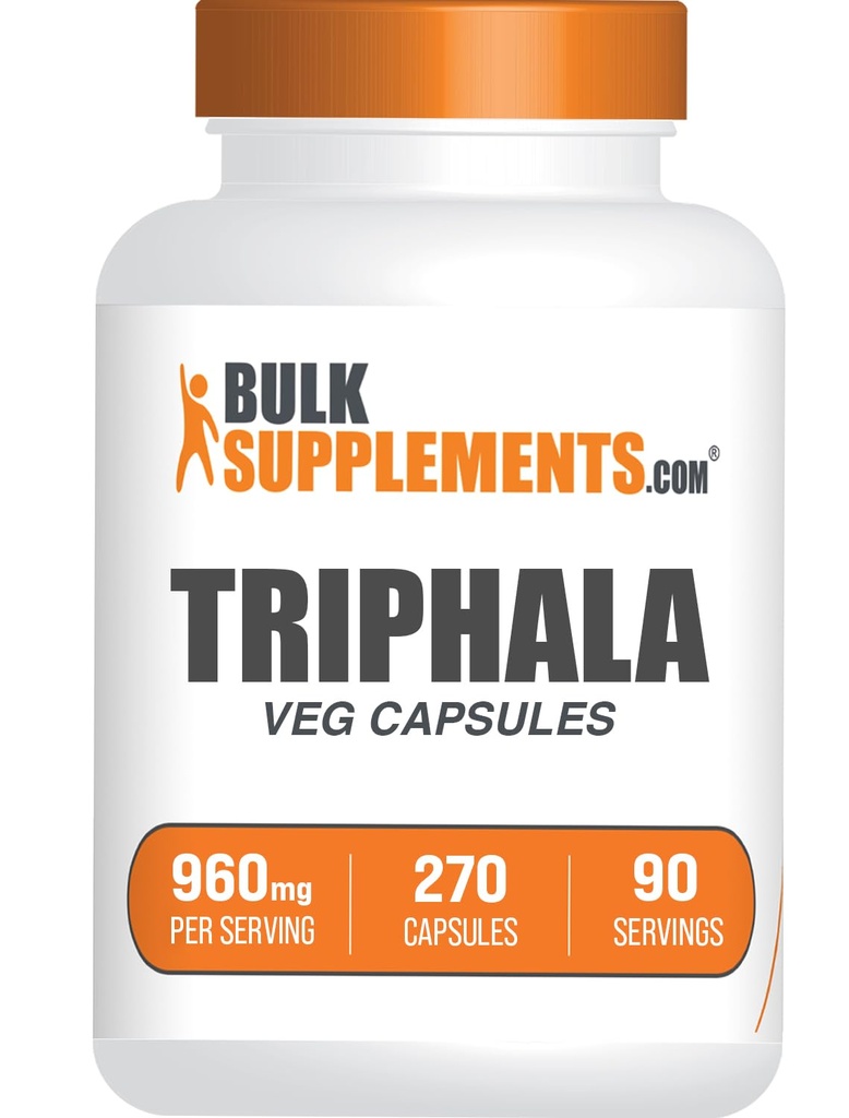 BulkSupplements.com Triphala Capsules - Triphala Supplementen met Amla, Haritaki en Bibhitaki - Glutenvrij, 3 Capsules per Serving, 270 Tellen (Pack of 1)