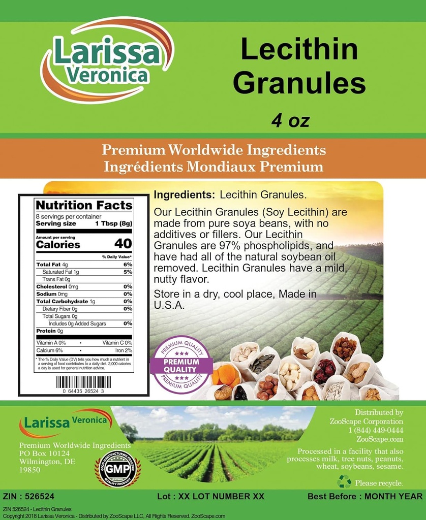Lecithine Granulaat (4 oz, ZIN: 526524) - 2 verpakkingen