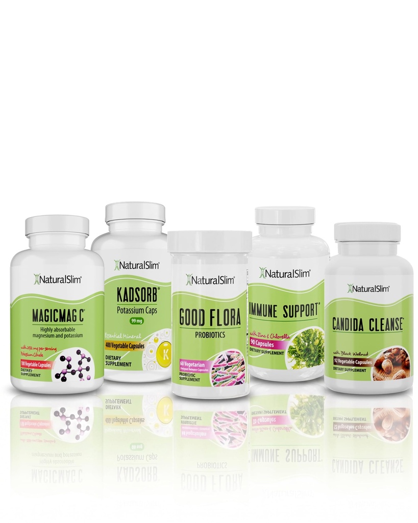 NaturalSlim Fantastische bundel voor het reinigen van Candiseptic Kit, MagicMag C en Kadorb Supplementen 