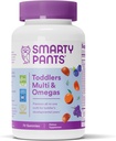 SmartyPants Peuter Multivitamine Gummies: Omega 3 Visolie (EPA/DHA), Vitamine D3, C, Vitamine B12, B6, A, K & Zink, Biotine, Beta Caroteen, Glutenvrij, Drie Fruitsmaken, 70 Tellen (23 Dagen Levering)