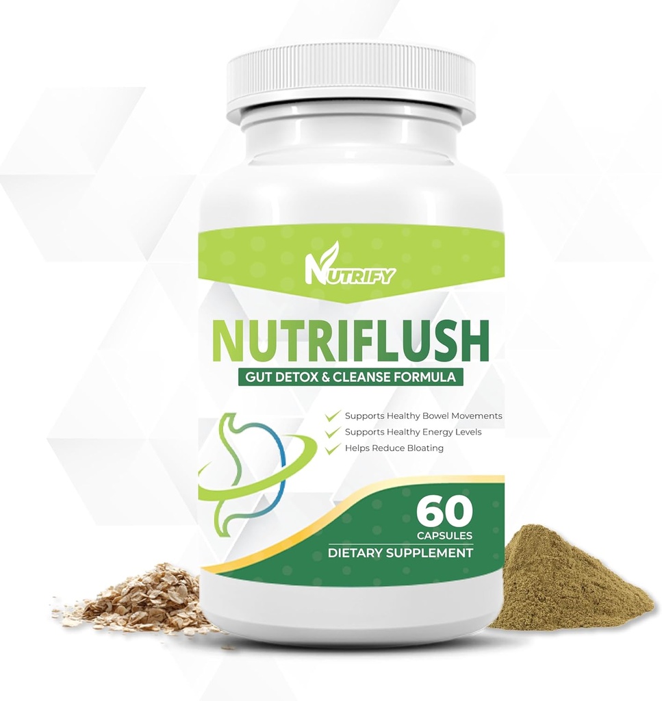 NutriFlush - krachtige Colon Support & Gut Cleanse Formula, hoge absorptie, GGO-vrij, Made in USA