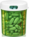 Ronde pil Organizer Dispenser - pil dozen met 4 afdelingen voor medicatie, vitamines en supplementen fles dagelijkse pil geval herinnering doos