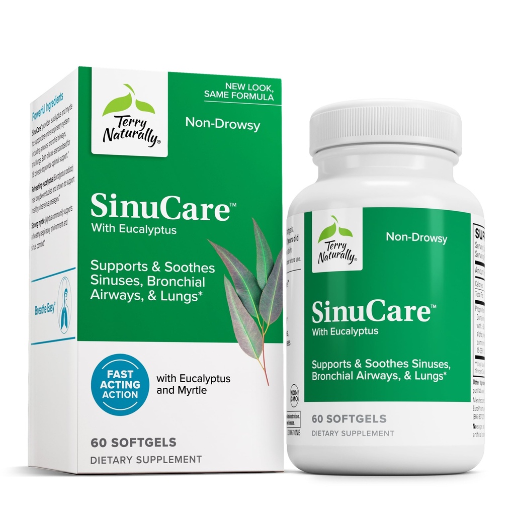 Terry Natuurlijk SinuCare - Bronchial Wellness Support Supplement - Gezonde Sinus Hulp - Dieetsupplement voor ondersteuning gezonde longen - 60 Softgels