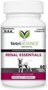 VetriScience Kidney Health Chewable Tablets for Dogs - Renal Essentials Support Supplement with Astragalus, Rehmannia, Nettle Seed & Cordyceps, Urinary & Renal Support, Smoke Flavor, 60 Ct