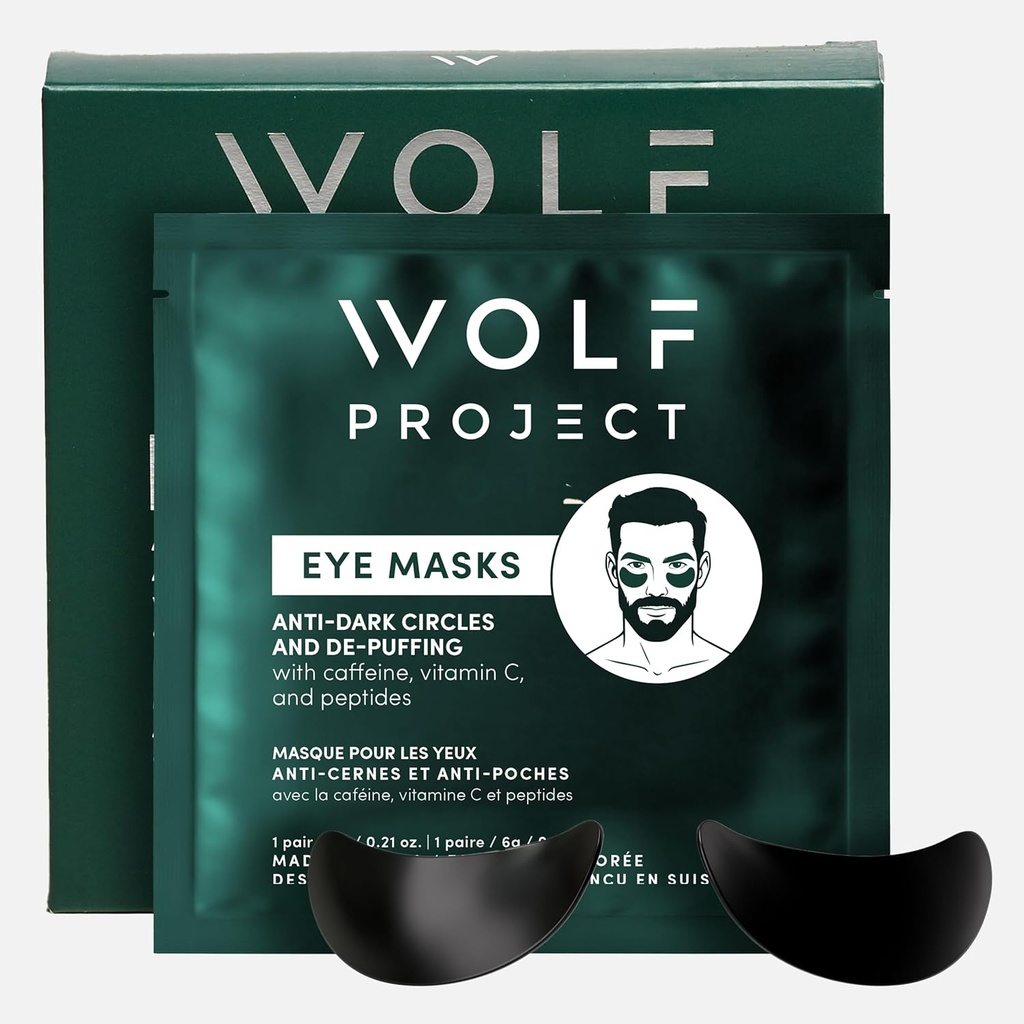 Wolf Project Under Eye Patches (5 paar) Voor Dark Circles, Puffy Eyes en Rimpels - Met Cafeïne, Vitamine C en Peptiden. Onder Oogmaskers verminderen vermoeide ogen en onder Oogzakken