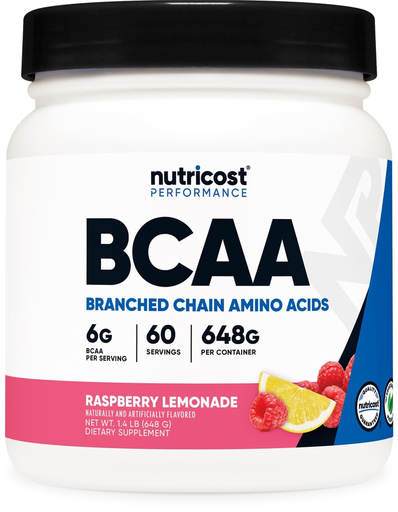 Nutricost BCAA Powder (Raspberry Limonade, 60 porties) - Optimale 2:1:1 verhouding