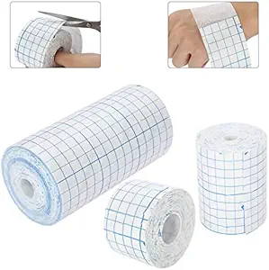Mesh Ademende Niet-Woven Tape Kleefband Roll Film Dressing Tweede Huid Healing Beschermende Kleefstof Antibacteriële Banden Flexibel Nonwoven 3.9inch* 34foot(10cm*10m) (4inch*10.9yard)