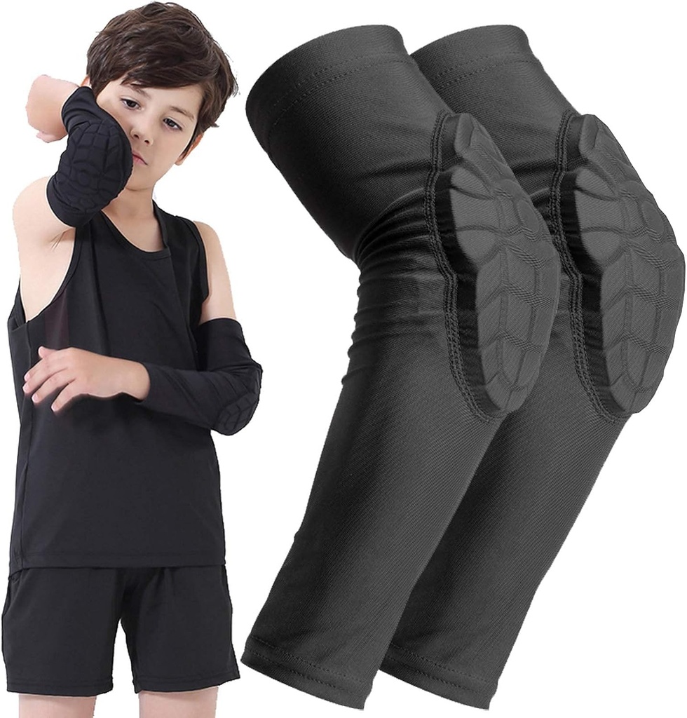 Kinderen jeugd 5-15 jaar gewatteerde arm knie sleeve compressie been beschermen