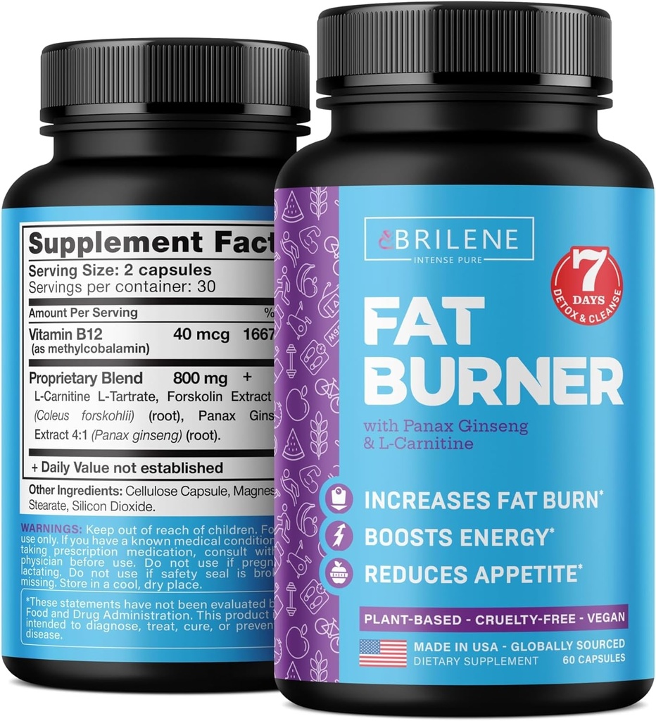 Weight Loss Pills for Women - Made in USA - Natural Appetite Suppressant & Metabolism Booster - Fat Burners with L-Carnitine to Lose Weight Fast - 60 Capsules
