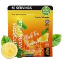 Electrolytes Powder Plus (50 porties) Black Tea Lemonade Electrolyte Powder Zero Calorie Keto,0 Sugar, No Maltodextrine,1000mg Kalium,120mg Calcium,120mg Magnesium, Hydration Powder