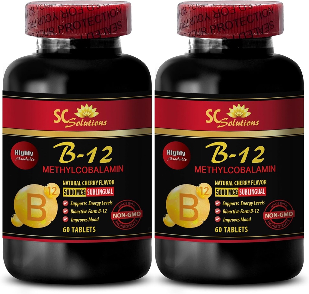 methycobalamine bio - METHYLCOBALAMIN VITAMINE B-12 5000 - sportvoeding uithoudingsvermogen & energie-supplementen, atletische prestatie-supplementen, energiepillen, hersenversterkerpillen - 2 flessen 120 Tabl