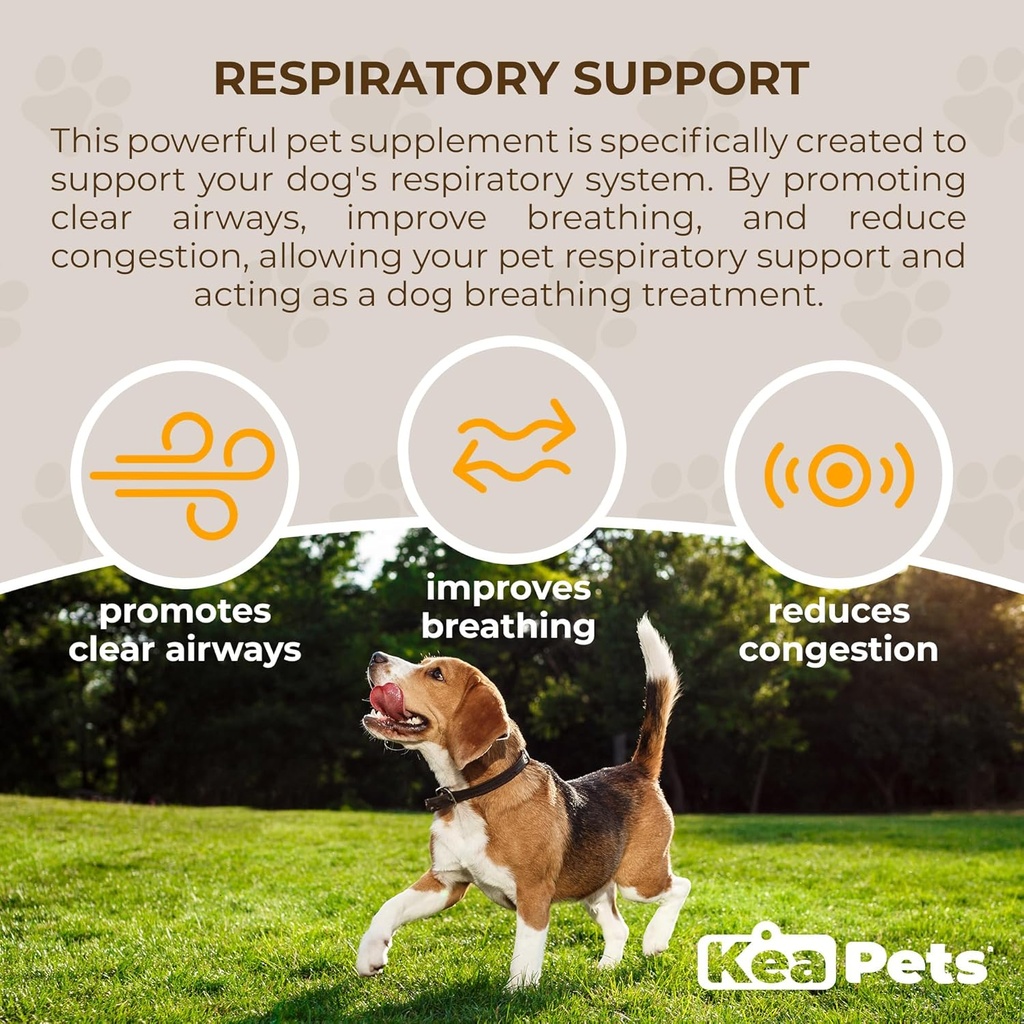 Doggie Condiments Pet Respiratory Support Een natuurlijke hondensupplement voor optimale hondenademhaling, Clear Sinuses, Hoesten, niezen en congestie Relief voor honden