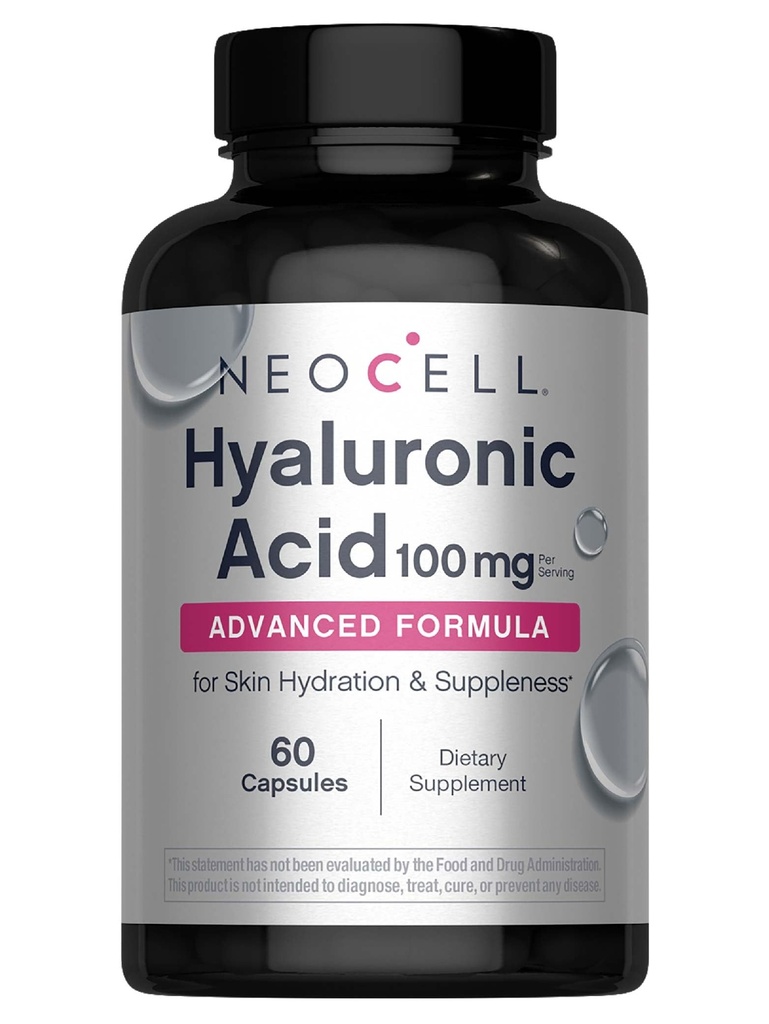 NeoCell Hyaluronzuur Capsules, essentiële smeermiddel, ondersteunt weefsel Hydratatie, Glutenvrij, 60 Tel, 1 Fles