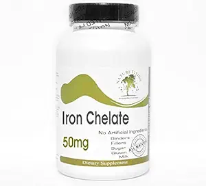 IJzerchelate 50mg ~ 100 Capsules - Geen additieven ~ Naturetitie Supplementen