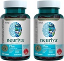 NEURIVA Plus Hersensupplement voor Geheugen, Focus & Concentratie + Cognitieve functie met Nootropics Fosfatidylserine en Neurofactor, VIT B6 & B12, Aardbei smaak, 50 Gummies (2 Pack)