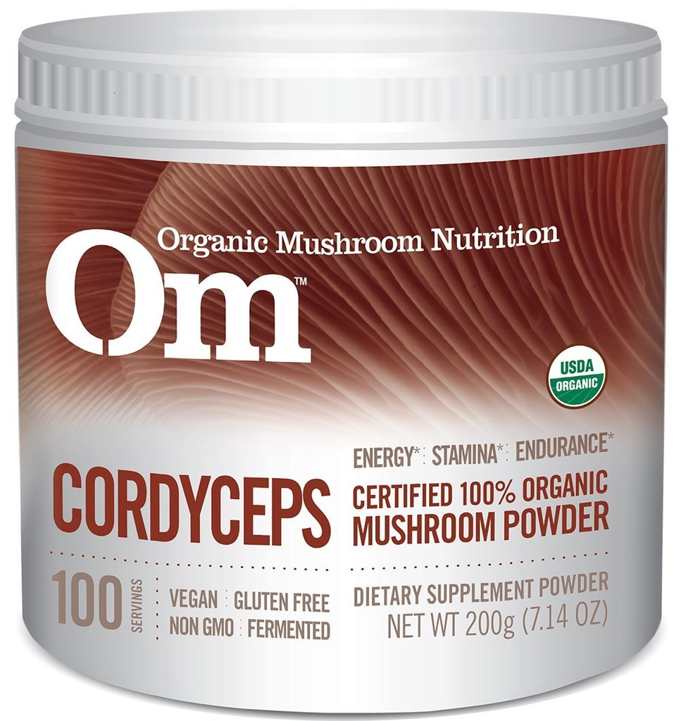 Om Organic Mushroom Superfood Powder, Cordyceps, 100 Servings, Energy and Endurance Support Supplement, 7.05 Ounce (Pack of 1)
