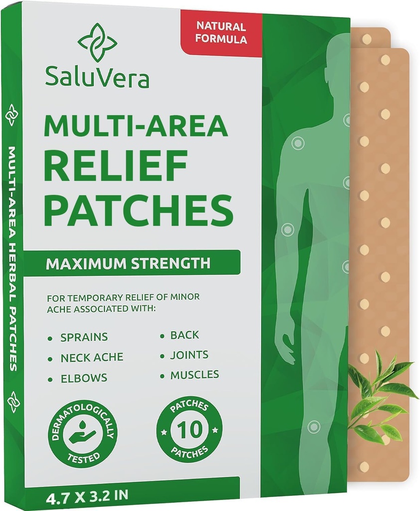 Patches - Extra Large Heat Patches - Maximum Strength Natural Muscle & Joint Relief Back Patches - Fast-Acting, Gentle on Skin, Hot Patches for Back, Shoulder, Neck, Knee & Foot,10 Pack (L)