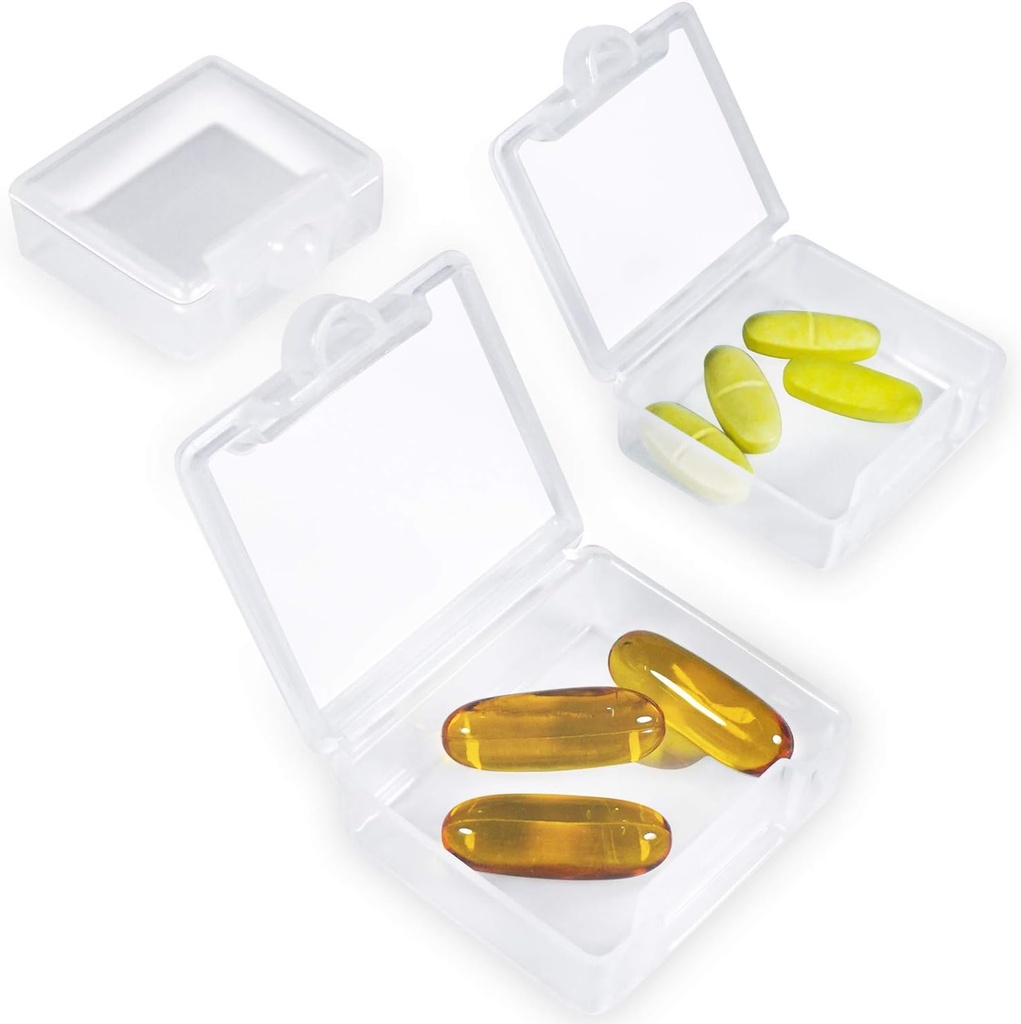 Kleine pil kasten Organisators 3 Pack, Dagelijkse pil geval Een dag Mini pil Box Portable voor Purse Pocket Kleine pil houder geval (White)