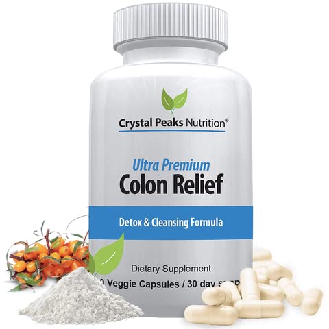 Natural Colon Cleanser Capsules for Constipatie Relief and Gut Cleanse Detox - Cascara Sagrada, Psyllium Husk & Bentoniet (60 capsules)