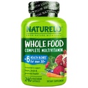 NATURELO Whole Food Multivitamine voor mannen 50+ - met vitamines, mineralen, biologische plantaardige extracten - Vegan Vegetarisch - voor energie, hersenen, hart en oog Gezondheid - 240 Capsules