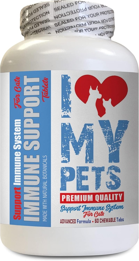 I love MY PETS LLC kattenlever Treats - CAT Immune Support - Booster - Gezond supplement - Melkdistel Katten - 60 Treats (1 fles)