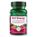 Zuiverheid Producten B-12 Energie Berry Lemonade Smelten met/superfruit Methylcobalamine B12 - Vitaminen B6, D3, Foliumzuur en Biotine - Hoge Absorptie MecobalActive B 12-30 Smelttabletten