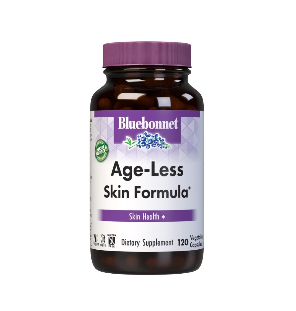 BlueBonnet Age-Less Skin Formula Capsules, Wit, Plantaardige, 120 Tellen