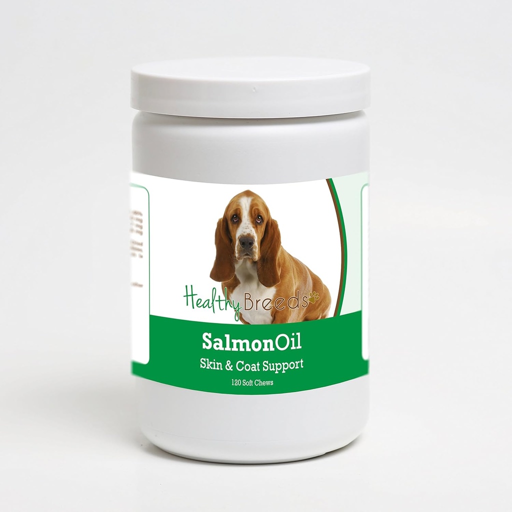 Gezonde rassen Basset Hond Zalm Olie Zachte Kauwen 120 Tellen
