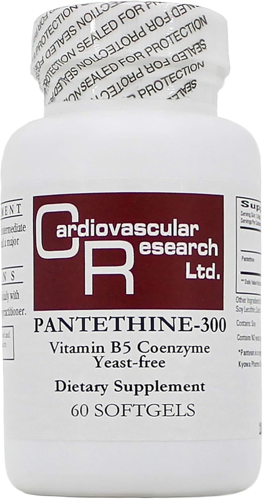 Pantethine 300mg (Pantesin) 60 Softgels - 2 Pack - Ecological Formulas/Cardiovascular Research