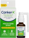 Canker-X Mouth Sore Spray, Oral Pain Relief from Canker Sores, Burns & More, No Burning & Numbing, Benzocaine-Free & Alcohol-Free Mond Ulcer Treatment, Targeted Spray Nozzle, 0,51 Fl. Oz.