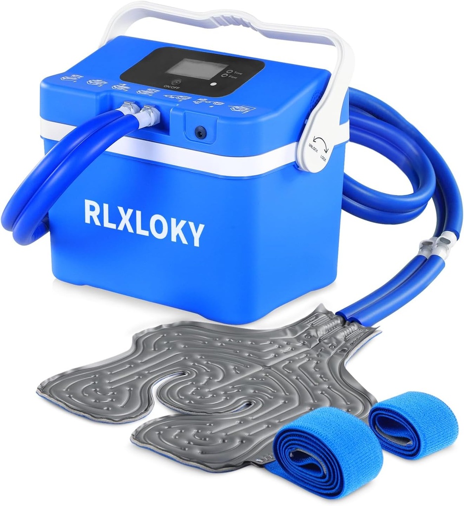 Cold Therapy Unit for Pain Relief,Cold Therapy System with Universal ice Pack for Knie, Enkel, Schouder, Terug,Ice Therapy Machine with Digital Timer and Ajustable Flow Speed