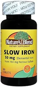 Nature's Blend Slow Iron 50mg, 60 tabletten per fles (verpakking van 2)