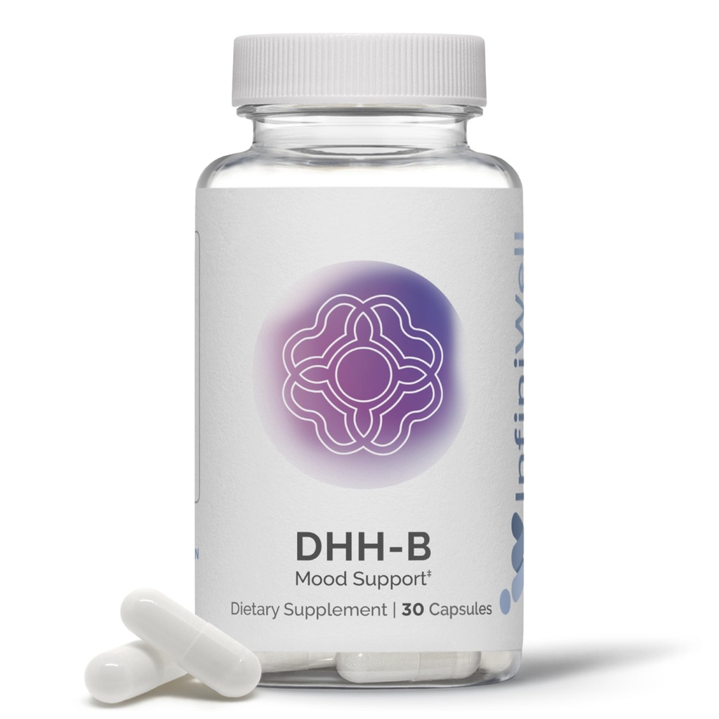 InfiniWell DHH-B Mood Support Supplement - 20x More Potent Than Standard Magnolia Bark Extract - Promote Relaxation, Calm, Cognitive Clarity & a Healthy REM Sleep Cycle (30 Capsules)