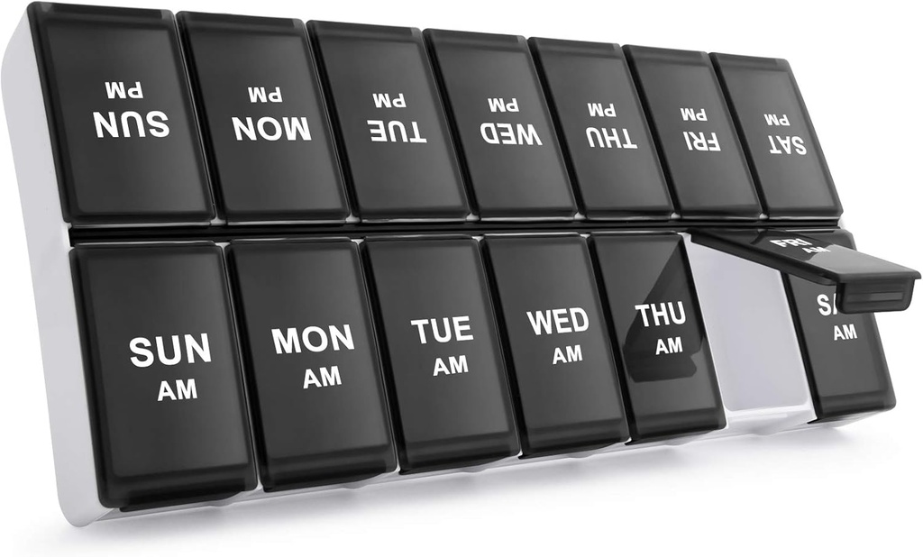 Sukuos Weekly pil Organizer 2 keer per dag, 7 dagen pil Box AM PM grote dagelijkse pil geval vitamine Organisator pil Container voor vitaminen, visolie, supplementen