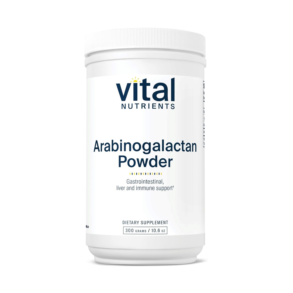 Vitale voedingsstoffen Arabinogalactan Powder - Vegan Prebiotic Fiber Supplement voor GI Gezondheid, Lever, en Immuun Ondersteuning* - Gluten, Zuivel, Sojavrij - Non-GMO - 300g