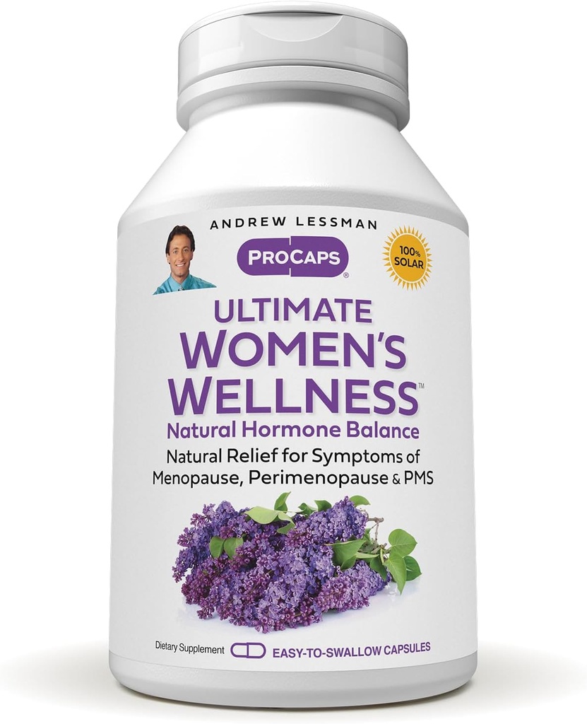 ANDREW LESSMAN Ultimate Womens Wellness 360 Capsules - Natuurlijk Verlicht Menopauze Symptomen, PMS, Perimenopause met Soy Isoflavones, EGCG, Cranberry, Indole-3-Carbinol. Gemakkelijk te slikken capsules
