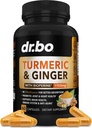 Kurkuma Curcumine met BioPerine & Gember Supplement - 1950mg Biologische Tumerische en Curcumine BioPerine Zwarte Pepper Pillen - Kurkuma en Gember Supplement 60 Capsules