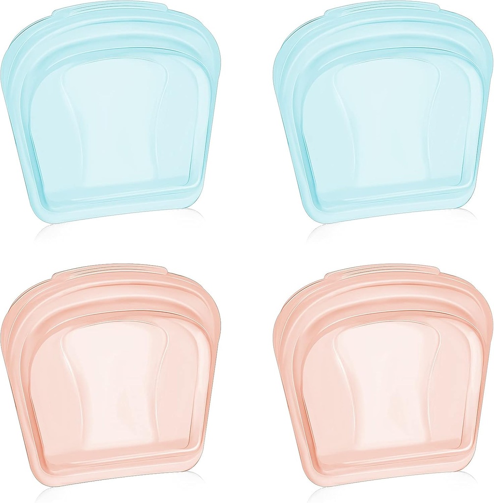 Nuenen 4 stuks Small Portable Open Pill Pouch Silicone Medicine Pouch Bag Herbruikbare Medicine Storage Pocket Clear Travel Pill Bag Hersluitbare Organizer Zakken(Blauw, Rose Gold)