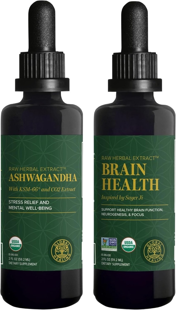 Global Healing Center Ashwagandha & Brain Health Kit - Ashwagandha Complex, ondersteunt Mood, functie