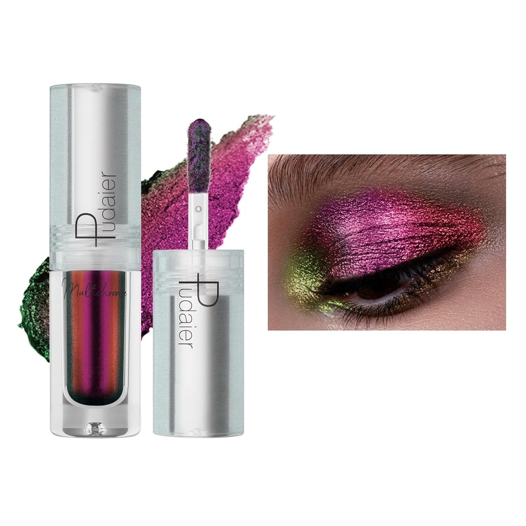 ZUK Glitter vloeibare Multichrome Eyeshadow, Multi-Dimensional Metallic Eye Shadow, High Pigmented Chameleon Eye Make-up, Quick Drying Eye Brightener Stick, waterdicht en Smudge-proof