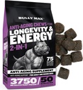 Bully Max 2-in-1 Anti-Aging Multivitamine Kauwen - Senior Hondenvoeding Supplement voor vitaliteit, Immuniteit, Gezamenlijke Ondersteuning met Postbiotica - Volwassen Honden Vitaminen voor Kleine en Grote Ras - 75 Smakelijke Zachte Kauwen