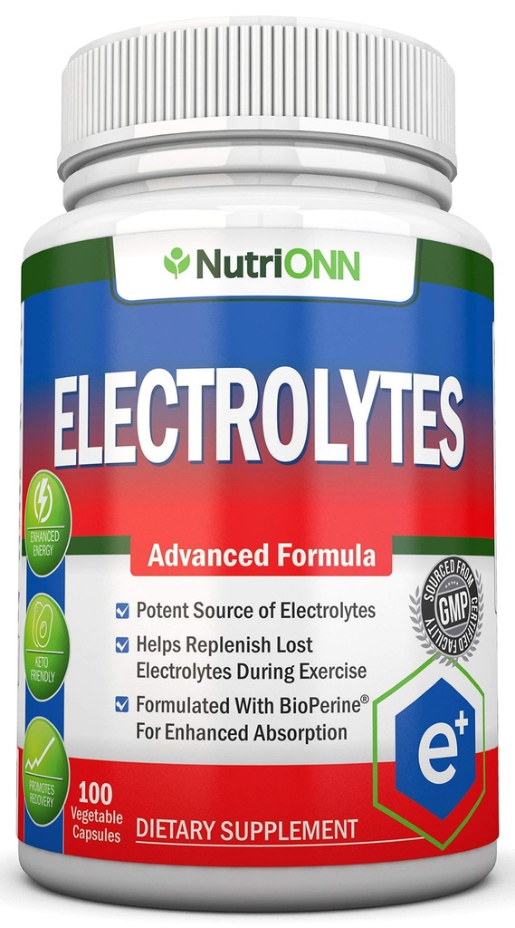 Elektrolyten - 100 Natural Electrolyte Replacement Capsules - Premium Keto Friendly Pillen - No Sugar - Great for Hydration, Revitalising & Revitalising - Trace Minerals Kalium, Magnesium, Natriumzout