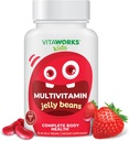 Kids Multivitamine & Minerals Jelly Beans - Lekkere natuurlijke fruitsmaak - Vegetarisch, GGO-vrij, notenvrij - Dieetsupplement - Volledige lichaamsgezondheid voor kinderen - 60 Jellies
